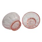 Set Van 9 Vintage Persglas Schaaltjes Roze, Art Deco thumbnail 2