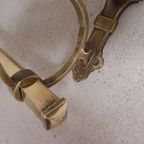 Messing Art Deco Wandkapstok, 136 Cm Breed thumbnail 10