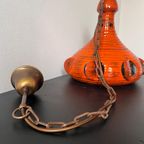 Vintage Hanglamp, West Duitse Lavalamp, Oranje Keramiek, Mid Century thumbnail 6