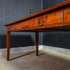 Vintage Kersenhouten Eettafel – Bruin/Rood thumbnail 8