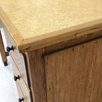 Antiek Bureau Art Deco Eiken Met Ladeblok thumbnail 5
