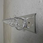 225 Cm Lange Aluminium Wandkapstok Met 16 Dubbele Haken, Jaren 60 thumbnail 7
