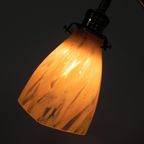 Franse Bureaulamp Met Glazen Kap, Verstelbaar, Jaren 30 thumbnail 12