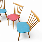 4 X Spindle Chair / Blue / Red / Black 1960s thumbnail 4