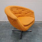 Jaren 60 Oranje Vintage Fauteuil Clubfauteuil Draaistoel thumbnail 14