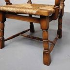 Pair Of Rush And Oak Armchairs By De Ster Gelderland thumbnail 7