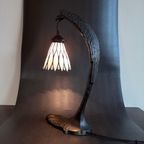 French Art Deco Bird Lamp With Tiffany Dome thumbnail 9
