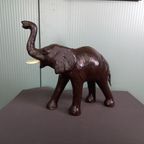 Grote Zeer Decoratieve Leren Olifant thumbnail 4