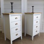 Mooi Set Van 2 Grote Witte Landelijke Lade Nachtkastjes thumbnail 5