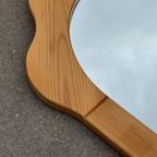 Vintage Spiegel Hout Pinewood Bloem Jaren 70 Design thumbnail 24