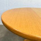 Vintage Ronde Uitschuifbare Eettafel, Licht Eiken. thumbnail 7