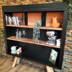 Zwarte Servieskast, Boekenkast, Displaykast thumbnail 4