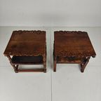 Pair Of English Antique Jacobean Monk Armchairs / Tables By F. Parker & Sons Ltd thumbnail 8