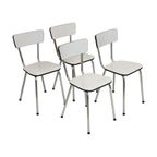 Set Van 4 Grijze Formica Stoelen Chroom Eetkamerstoelen Sixties thumbnail 10