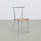 4X Postmodern Dining Chair In Chrome And Plywood By Segis, 1990S thumbnail 3