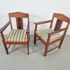 Set 2 Art Deco Fauteuil Amsterdamse School Eiken Ebben ’20 thumbnail 9