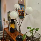 Vintage Bollenlamp Tafellamp Bureaulamp Lamp Bollen Chrome Glas thumbnail 10
