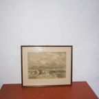 Antique Dutch Seascape Landscape Drawing By Pie Schmidt * 1920S * Framed thumbnail 2