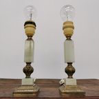 Vintage Tafellamp Nachtlampjes Messing En Marmer Lampen thumbnail 9