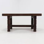 Artisan Handcarved Solid Tropical Wooden Dining Table 1920S thumbnail 6