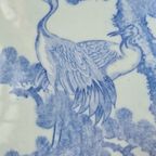 Mooi Japans Sierbord (arita) Met Kraanvogels - Blauw Met Wit thumbnail 3