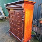 Fraaie Antieke Schotse Ladekast, Commode Licht Verkleuring thumbnail 4