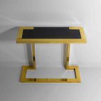 Vintage Regency Messing Console Met Blauwe Graniet, Italië 1970 thumbnail 3