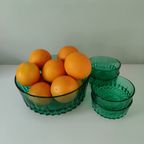 Groen Persglazen Schalen Set Van Arcoroc France Uit De Jaren '60 thumbnail 10