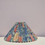 Vintage Plissé Lampenkap Felblauw Bloemen thumbnail 3