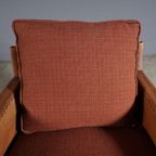 Vintage Lederen Fauteuil – Metalen Nagels – Stoffen Kussens thumbnail 2