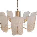 Large Mid-Century Eight-Arm Brass And Ice Glass Chandelier By Carl Fagerlund, 1960S thumbnail 2