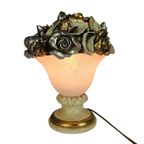 Italiaanse Tafellamp - Hollywood Regency Stijl - Goudverf - Plateel - 80'S thumbnail 8