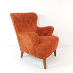 Vintage Artifort Theo Ruth Fauteuil Dames Steenrood Oranje thumbnail 4