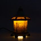 Elka Gdr Vintage Porseleinen Parfumlamp Pagode Met Japanse Voorstelling thumbnail 4