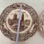2x Vintage Old Britain Castles Bruin Veelkleurig Door Johnson Brothers thumbnail 9
