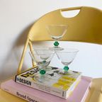 4X Cocktailglas / Coupe Glazen Met Groen Bolletje Luminarc thumbnail 3