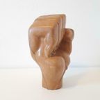 Houtsnijwerk Fuist Hand Boks Volhout Beel Vintage thumbnail 4