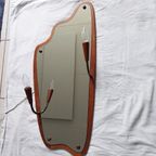 Midcentury Deense Teak Spiegel Met Verlichting thumbnail 5