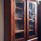 Demontabele Antiek Mahonie Vitrinekast Met Lade En Planken, 186 Cm Hoog thumbnail 7