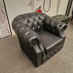 Charlston Fauteuil Classic Chesterfield – Zwart thumbnail 3