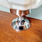Art Deco Tafellamp, Type Wolkenkrabber, Opaline, 1930 thumbnail 8