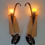 2 Vintage Lampen Design Massive Metaal Glas thumbnail 6