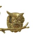 Gouden Wandsculptuur Uilen Op Tak Messing Seventies 47cm thumbnail 3