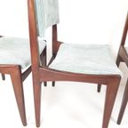 4 Vintage Eettafel Stoelen | Licht Blauwe Rib Nieuw thumbnail 11