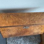 Antieke Hollandse Wortelnoten Buik Secretaire / Klepbureau thumbnail 5