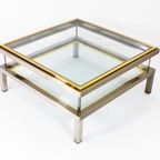 Brass And Chrome Sliding Top Table thumbnail 10