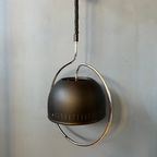 Dijkstra Space Age Hanglamp Met Chrome Frame En Zwart Metalen Kap thumbnail 8