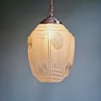 Art Deco Hanglamp In Gesatineerd Glas, 1920-30S thumbnail 3