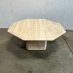 Vintage Achthoekige Travertin Salontafel, 1970’s thumbnail 17