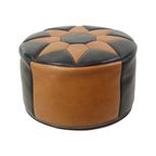 Vintage Poef Stermotief Skai Kunstleer Marokkaanse Stijl Jaren 60 thumbnail 11